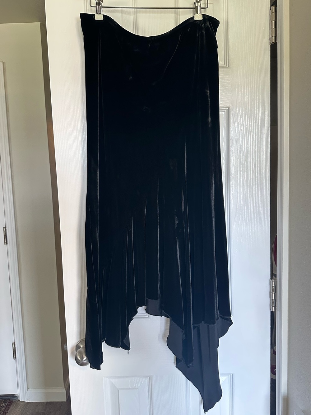 VTG Velvet Handkerchief Hem Skirt midi/maxi